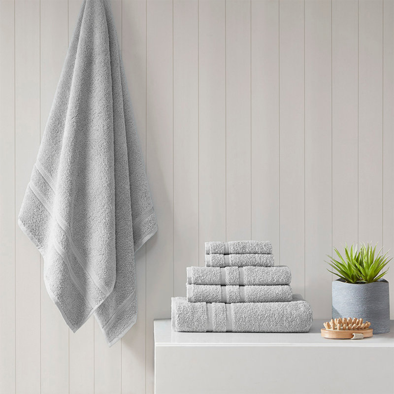 100% Turkish Cotton 6 Piece Towel Set, Grey