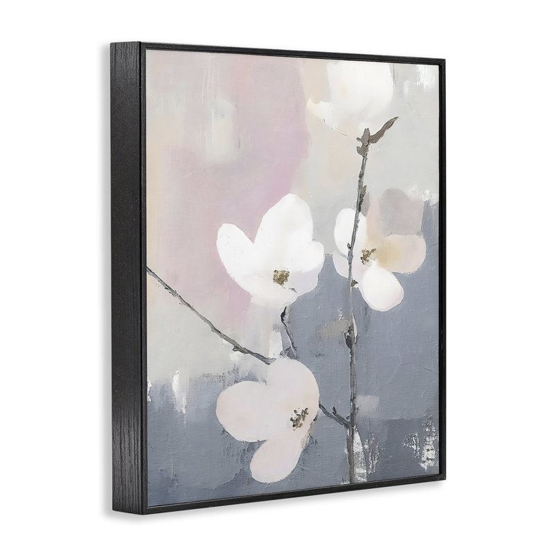 Lavande, brume de brume, estampe numérique, conception de Riley B, H 20 po x l 16 po, Giclée encadrée noir minuit