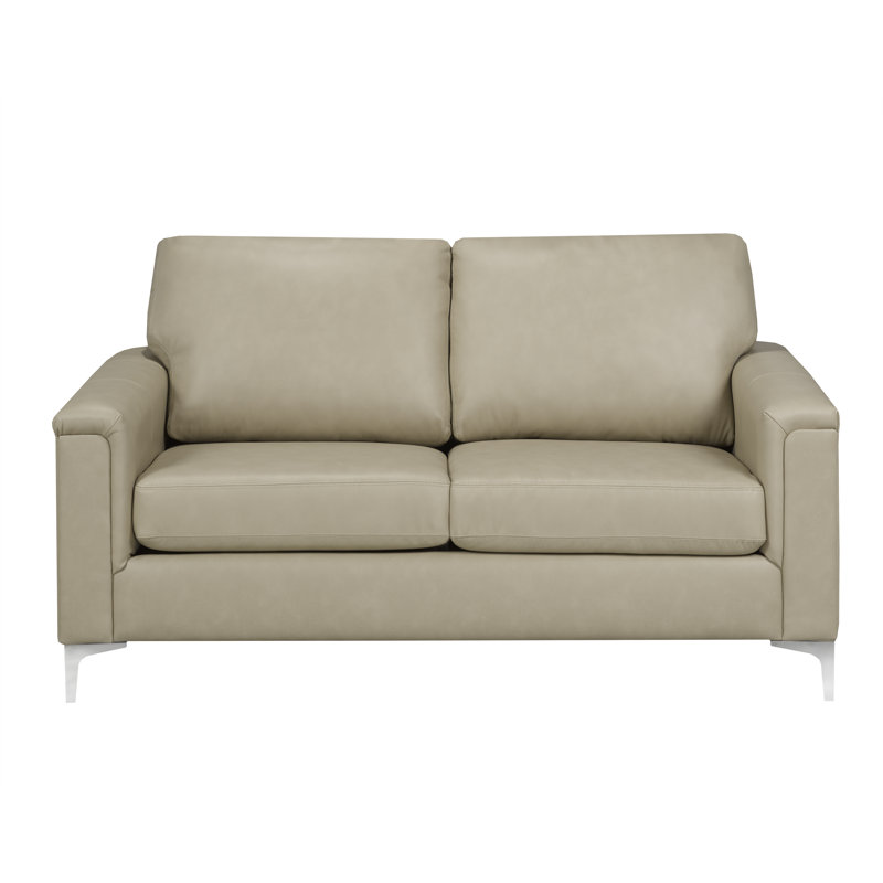 Causeuse en cuir Karlysia, Similicuir beige