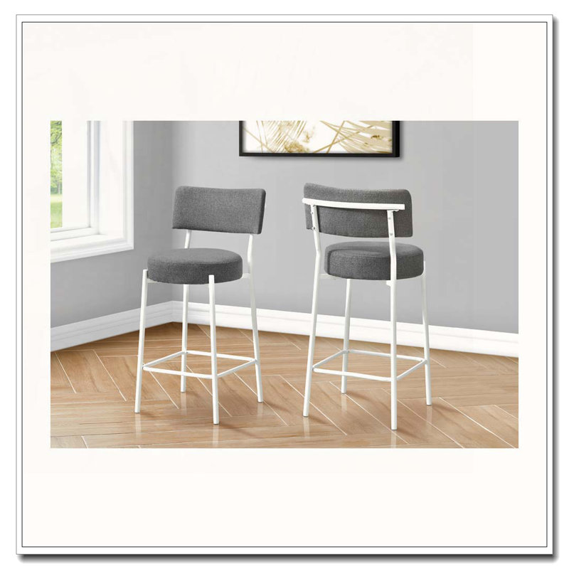 Barstool, Counter Height, Set Of 2,, White