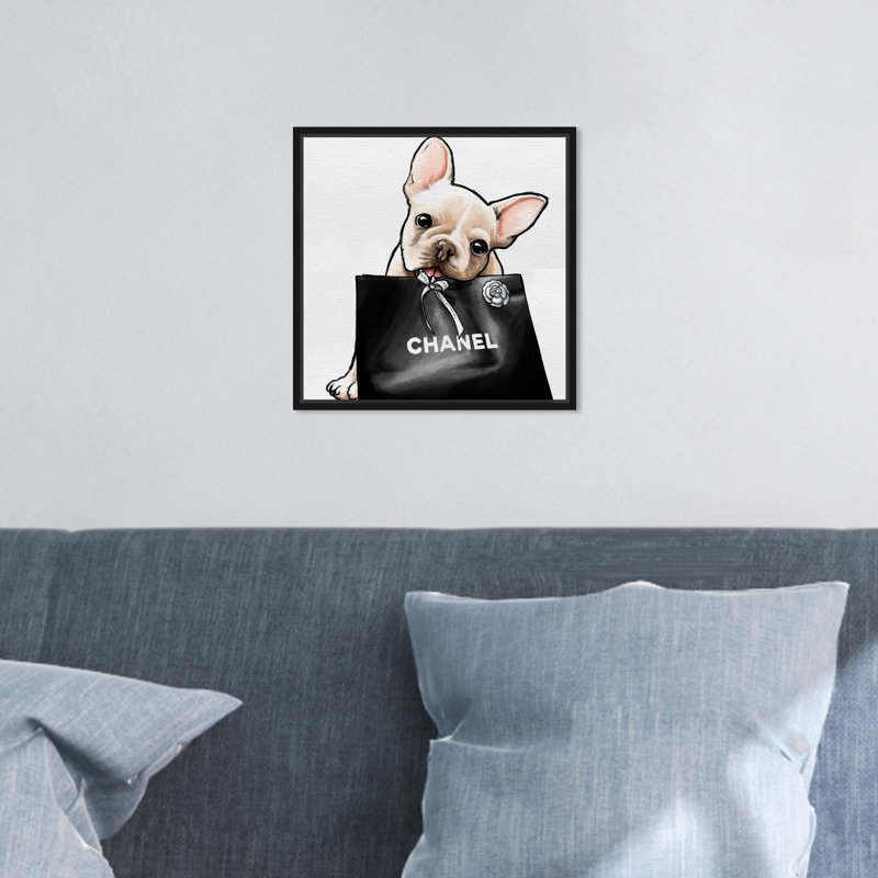 Frenchie Glam, impression sur toile tendue, H 12 po x l 12 po, Toile tendue