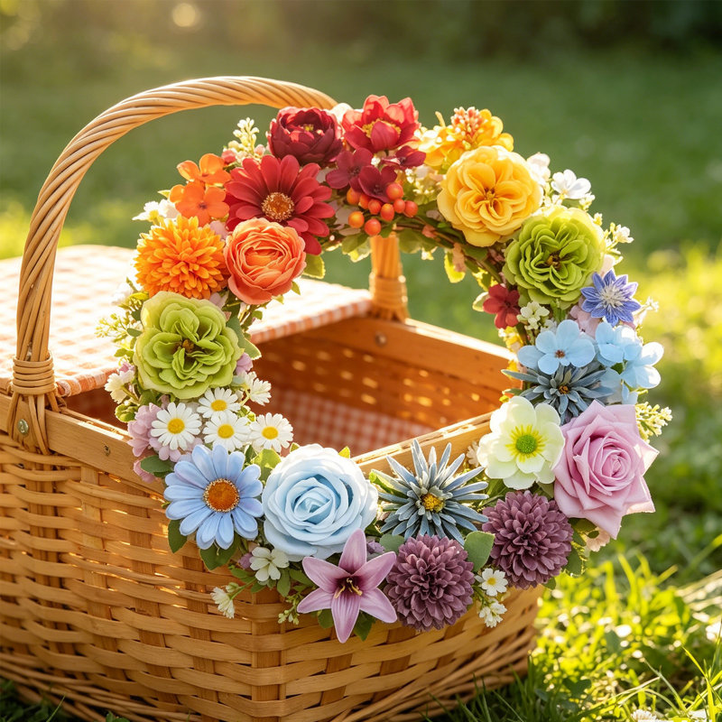 Ensemble de 38 fleurs artificielles arc-en-ciel, roses artificielles multicolores et fleurs mélangées pour les bouquets de mariage, les centres de table et la décoration intérieure