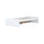 Lit simple en bois d'hévéa massif blanc avec 2 tiroirs, mouvement de tiroir fluide, bois de construction, structure stable, grande capacité de rangement-699328300