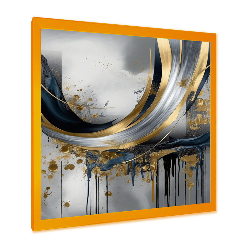 Shapes And Lines Abstract Marble V - impressions sur toile de marbre abstrait, H 36 po x l 36 po, Toile avec cadre photo