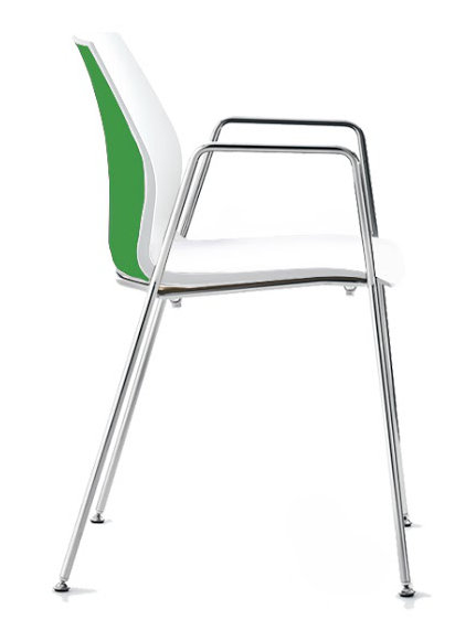 Chaise d'invité à 4 pieds Vortex, Vert / blanc