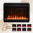 Ambrose 70"W Gray Walnut Finish Fireplace TV Stand Console With Heater, LED Light, Cabinets, Shelves-1672353014