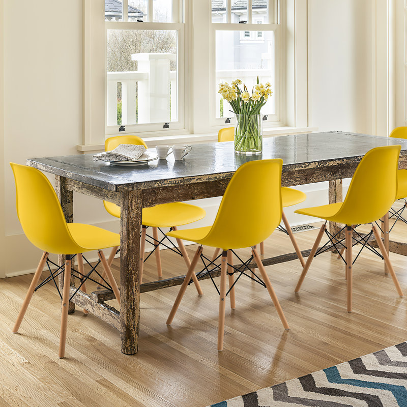 Chaise d'appoint pour bureau de cuisine Josclyn, Jaune