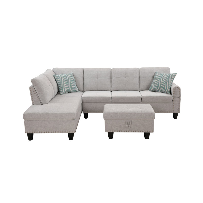 Accent coussins - Canapé modulaire équipé en gris clair, Gris clair