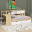 Lit de jour en L en bois avec sept armoires de rangement et deux tiroirs de rangement, lit multifonctionnel avec bureau d'étude-433838124-433838123