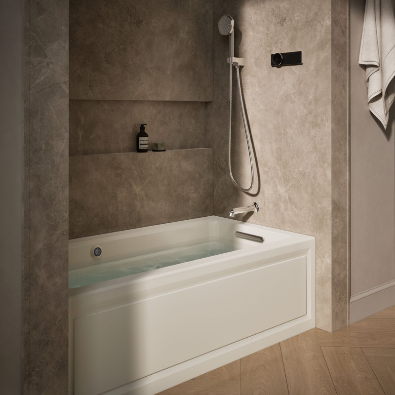 Archer® 60" x 32" Alcove Whirlpool, Right, Biscuit