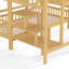 Lit simple superposé en forme de maison avec glissière et escalier de rangement-26824924-26824925