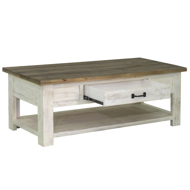 Laneta 47" Wide Solid Wood Coffee Table