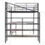 Lit mezzanine en métal avec bureau et échelle de rangement latérale-1647510365