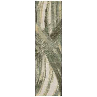 Machine Washable Indoor/Outdoor Chantille ACN2421 Abstract Rug