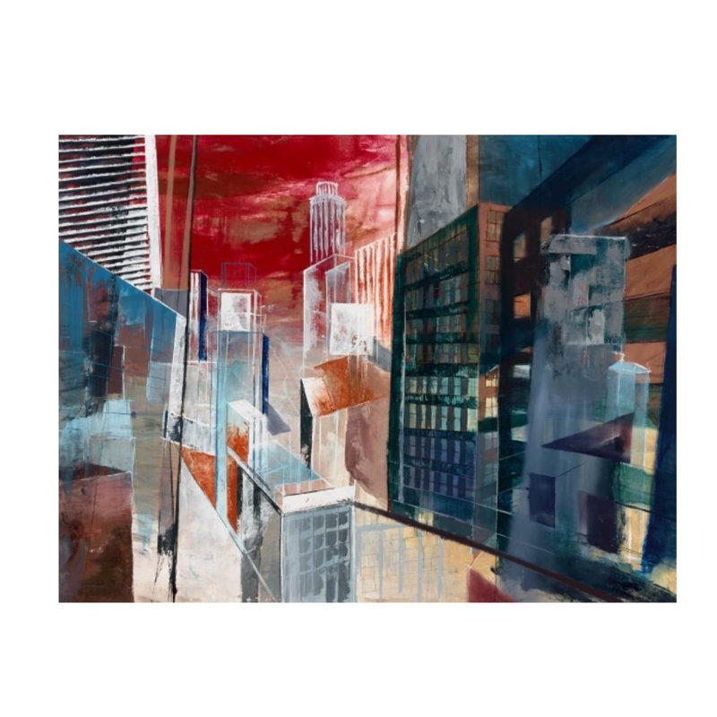 «Observant Perspectives» par Derek Shaw - Peinture, Plexi, H 30 po x l 40 po x 1,5 po