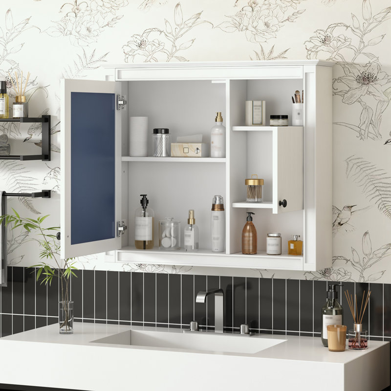 Armoire de salle de bain avec miroir et 3 tablettes