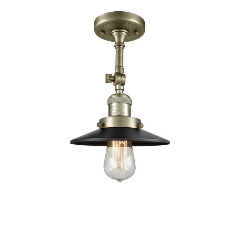 Plafonnier semi-encastré simple à 1 lumière de 8 po Gault, Ampoule non incluse, Laiton antique