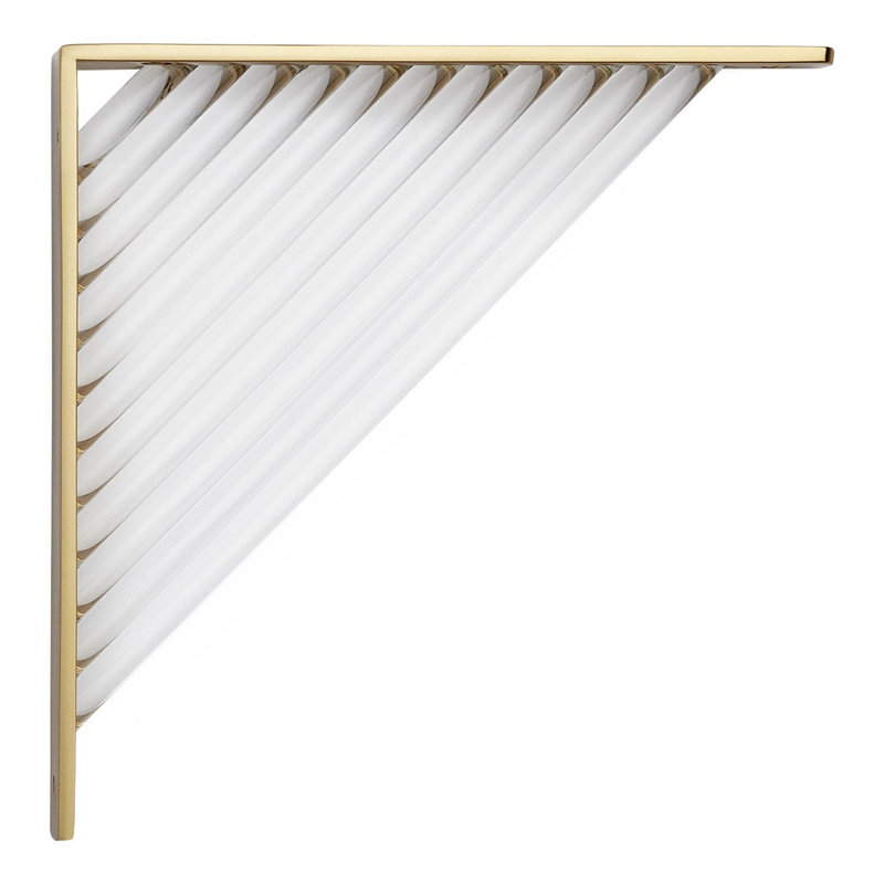 Daylen Brass And Acrylic Shelf Bracket, Satin Brass