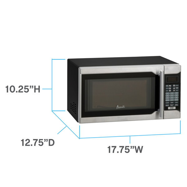 Avanti 1.1 cu. ft. Stainless Steel Microwave Oven, 1,000 W, Mirror