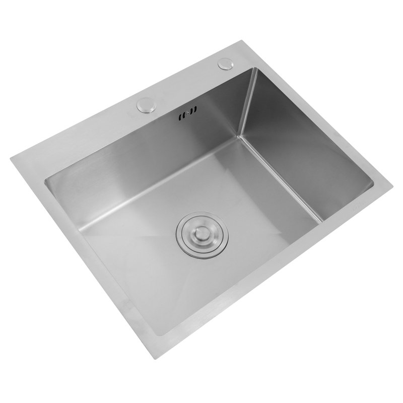 Modern Exquisite Minimalist Stainless Steel  Rectangle Kitchen Drop-In Sink Set With Drain Hose Silver, Silver