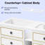 Meuble-lavabo double 60 po avec plateau en marbre Adifaah