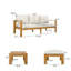 Ensemble de conversation d'extérieur en bois d'acacia, style transitionnel, larges sièges profonds, coussins hydrofuges, assemblage facile