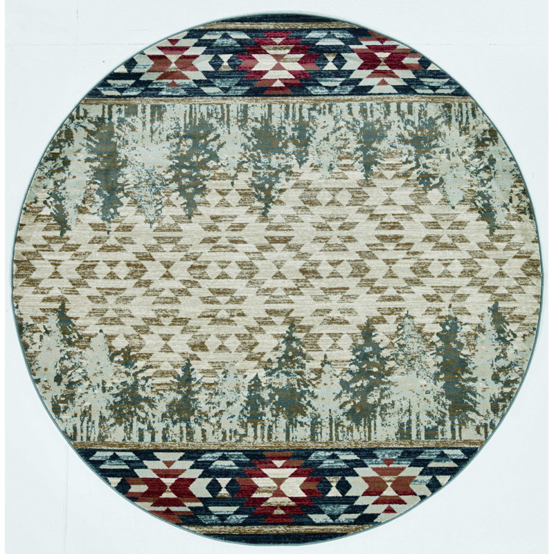 Tapis intérieur rond 8 po Pinegrove Lodge, Rond 7 pi 10 po