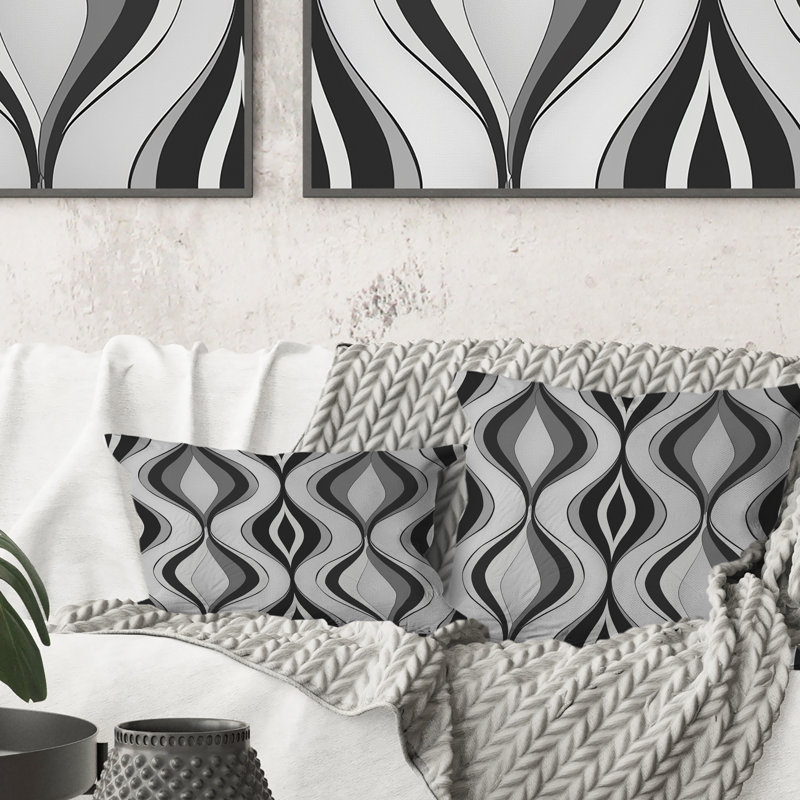 Coussin décoratif gris Modern Ogee Charm, H 18 po x l 18 po