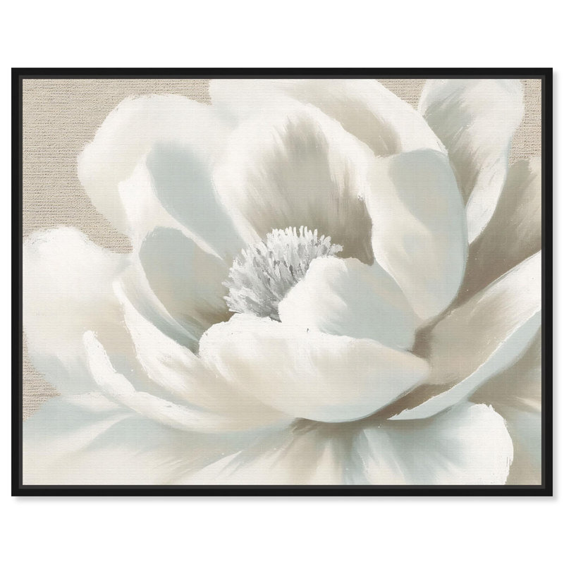 Toile «Silken Sepal II» par Art Remedy, H 17 po x l 21 po, Cadre flottant noir