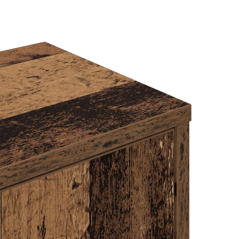  Wall Corner Shelf with Shelf with Storage Engineered Wood Wall-Mounted, Old Wood