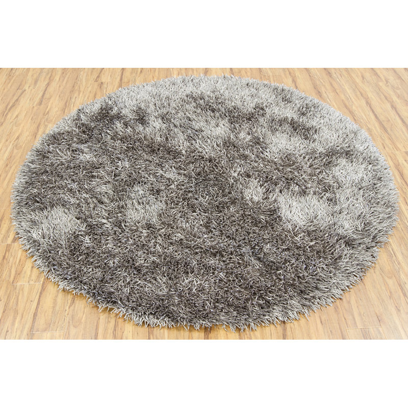 Hand Loomed Area Rug in Gray, Round 7'9"