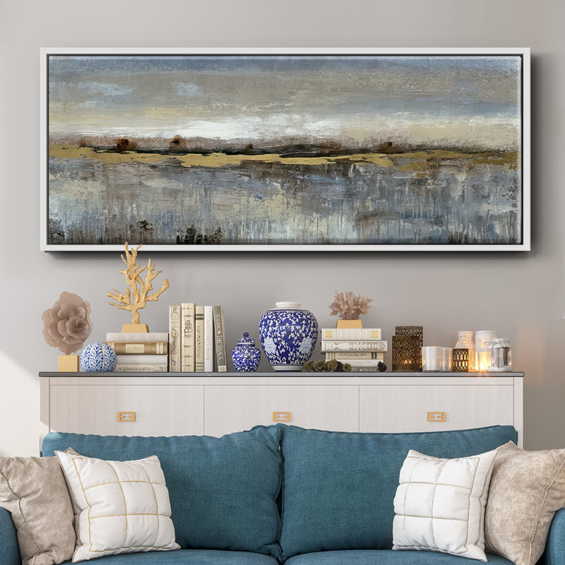 Abstract March II- Framed Canvas, 24" H x 60" W