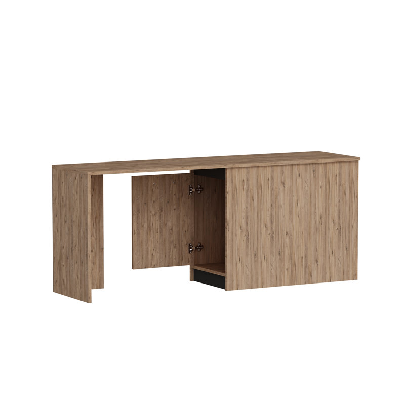Jamiya Computer Desk, Anthracite, Atlantic Pine