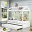 Lit simple en bois avec lit gigogne Brogdon