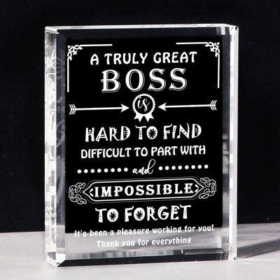 Crystal Appreciation Keepsake Plaque, Engraved Decorative Accent for Desk, Shelf and Office Display