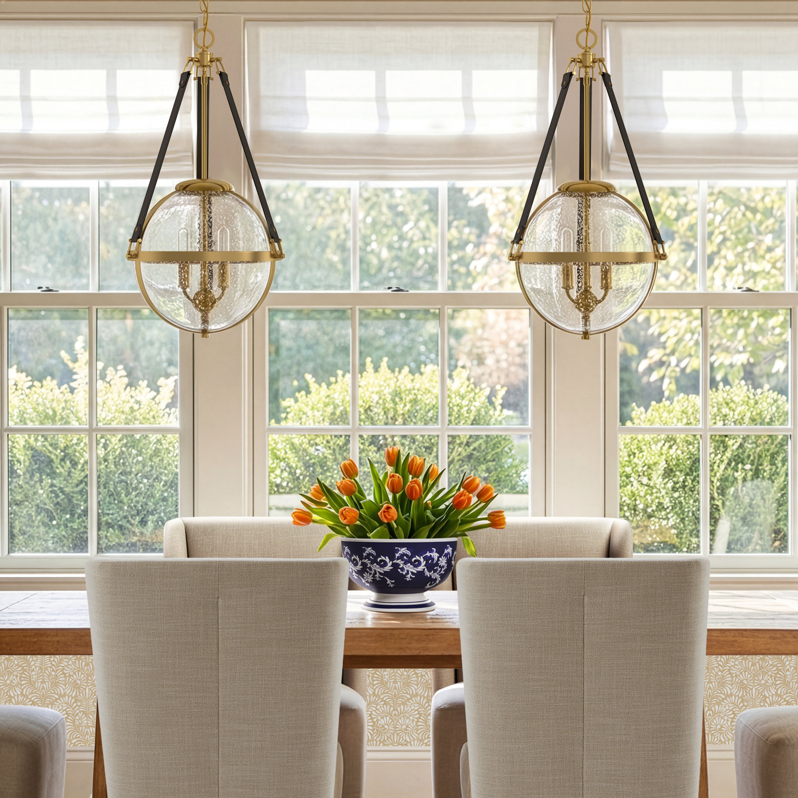 Chimere 3-Light Chandelier, Brass