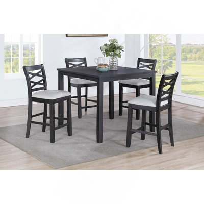 Mobilier de salle à manger 5 pièces gris anthracite