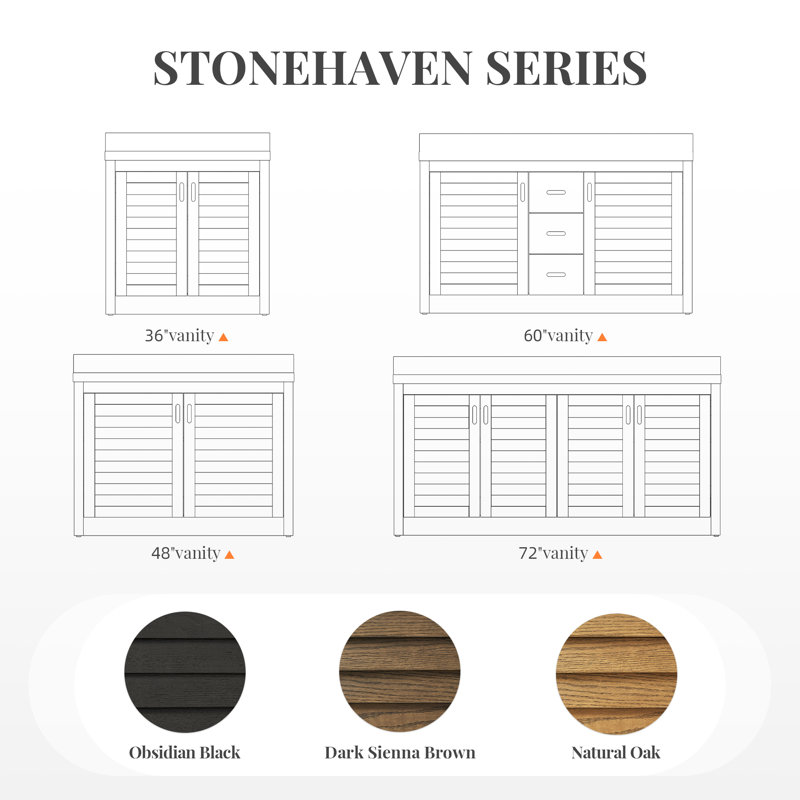 Stonehaven 36" Solid Wood Single Sink Bathroom Vanity with 2" Thassos White Quartz Countertop, Natural Oak, 36"