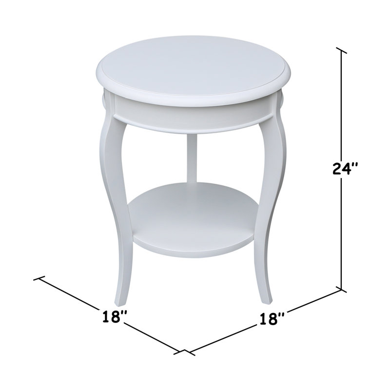 Maretti Solid Wood End Table, White