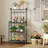4-Tier Bakers Rack With Storage, Multifunctional Kitchen Shelf For Microwave Stand, Coffee Bar Station, And Small Space Organization With 8 S-Hooks