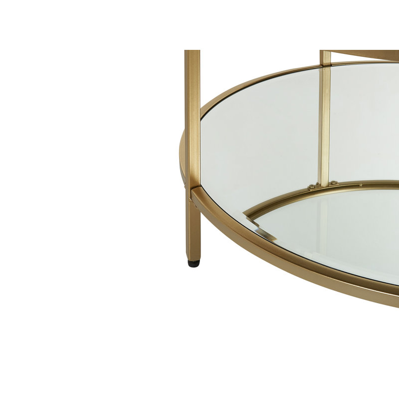 Hesiodos Frame Coffee Table with Storage, Gold