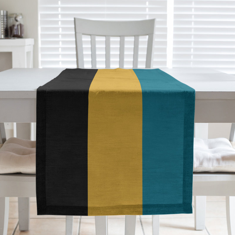 Cleveland Throwback Football Stripes Table Runner, 72" L x 16" W, Cotton Blend