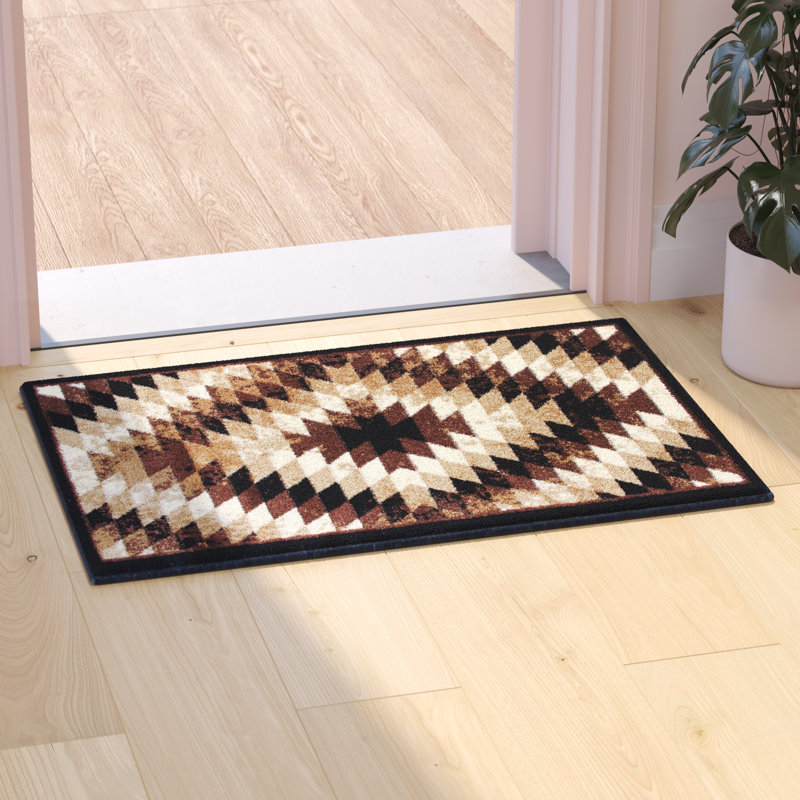 Akwasi Southwestern Style Diamond Patterned Indoor Area Rug, Rectangle 2' x 3'