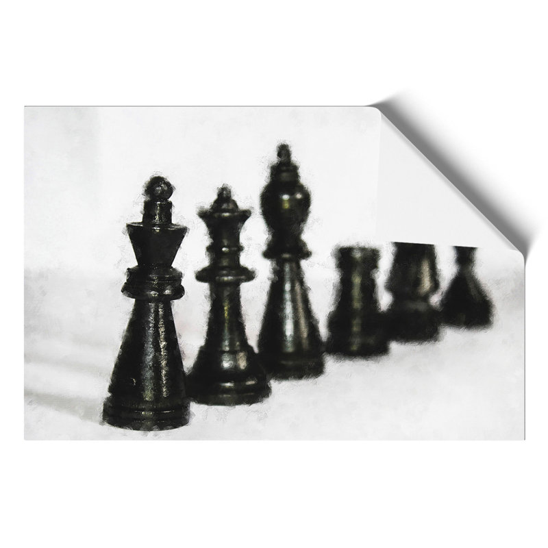Chess Pieces Painting - Frameless Print, 42cm H x 59cm W x 0.1cm D