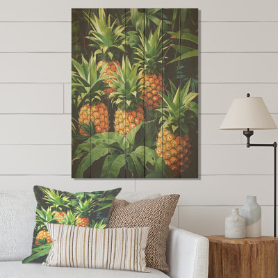 Golden Golden Paradise III - ananas sur bois