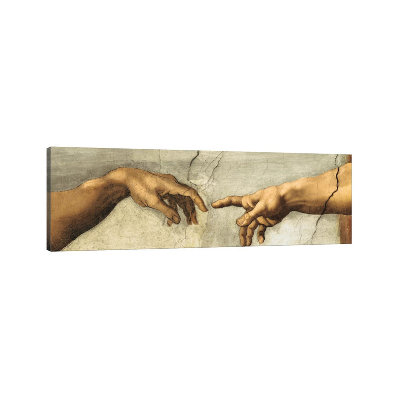 Creazione Di Adamo, Detail by Michelangelo - Wrapped Canvas Panoramic Print, 121.92 cm H x 40.64 cm W x 3.175 cm D