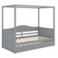 Lit à baldaquin et lit simple avec lit gigogne et plateforme en bois avec tête de lit-940816544