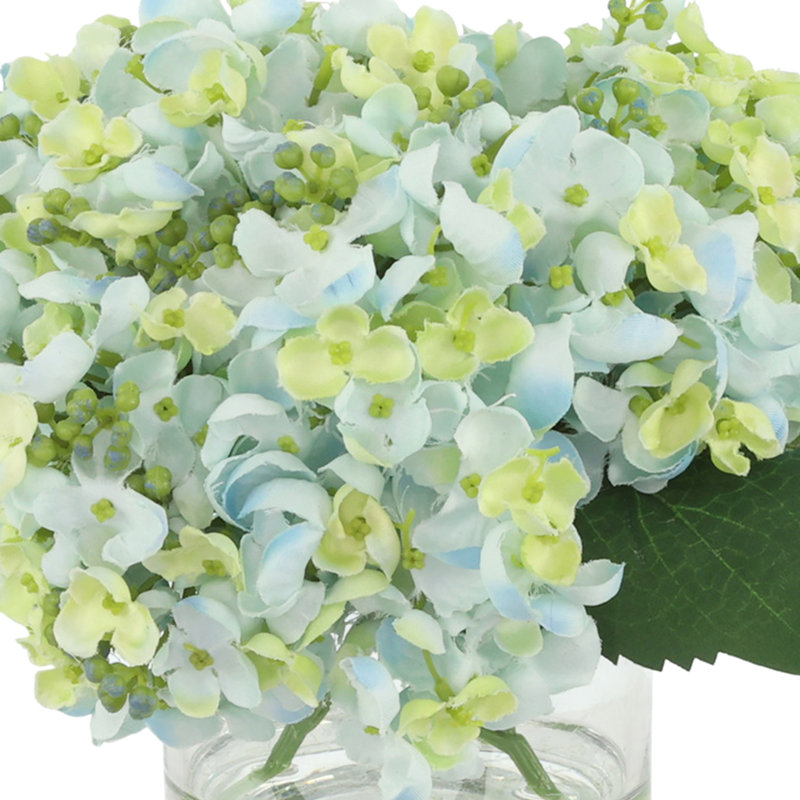 Hydrangeas Arranged in a Glass Vase