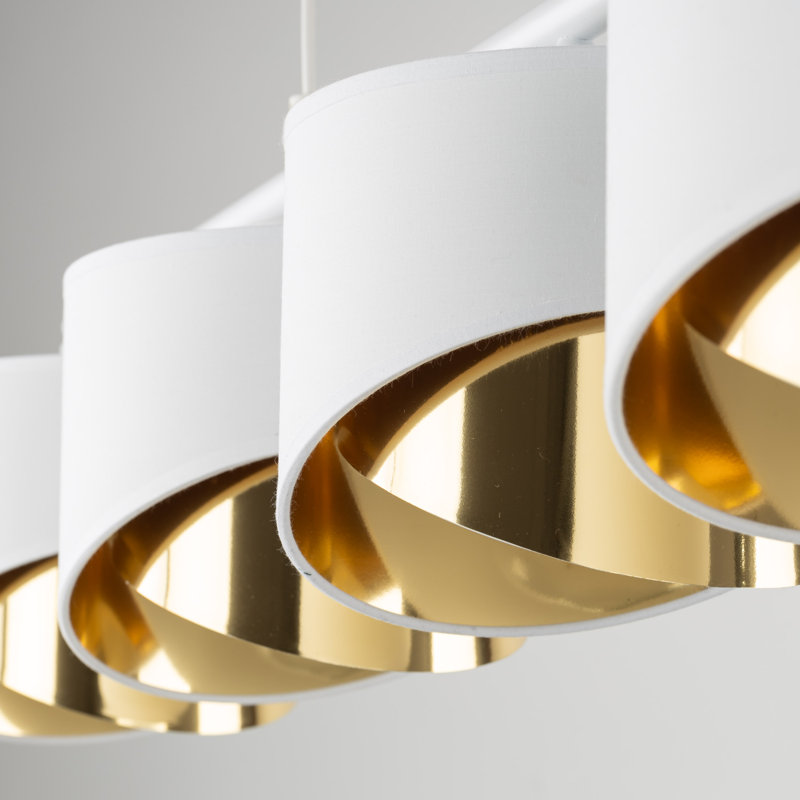 Aniqua 4 - Light Kitchen Island Pendant, White/Gold