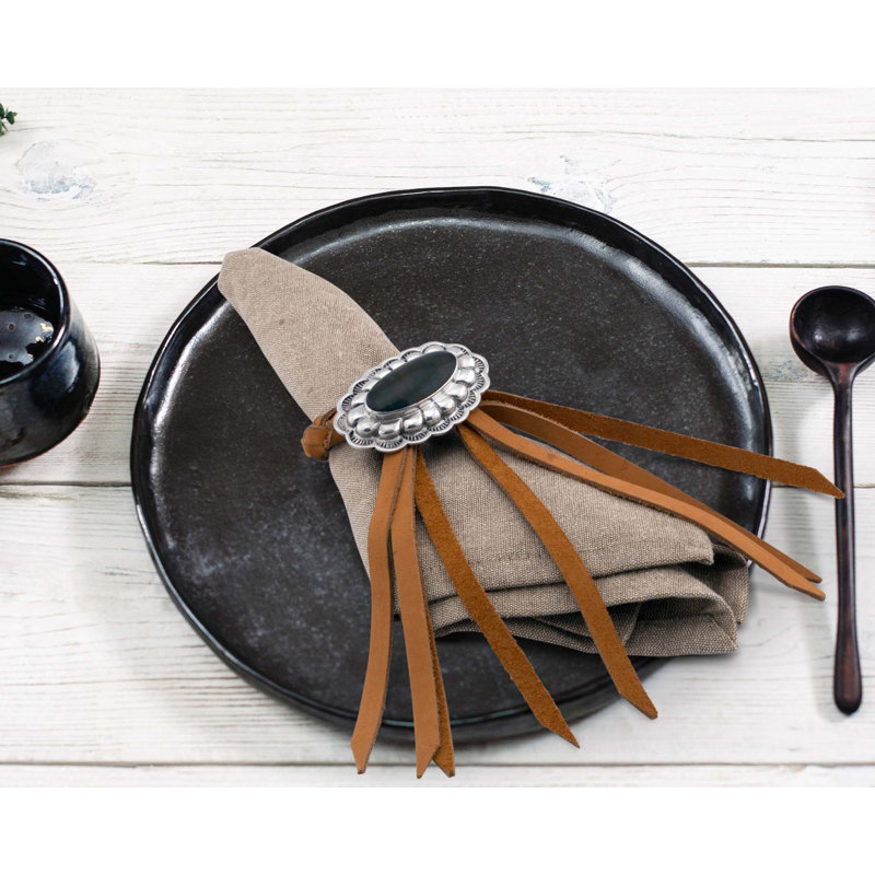 Western Frontier Concho Leather Napkin Ring